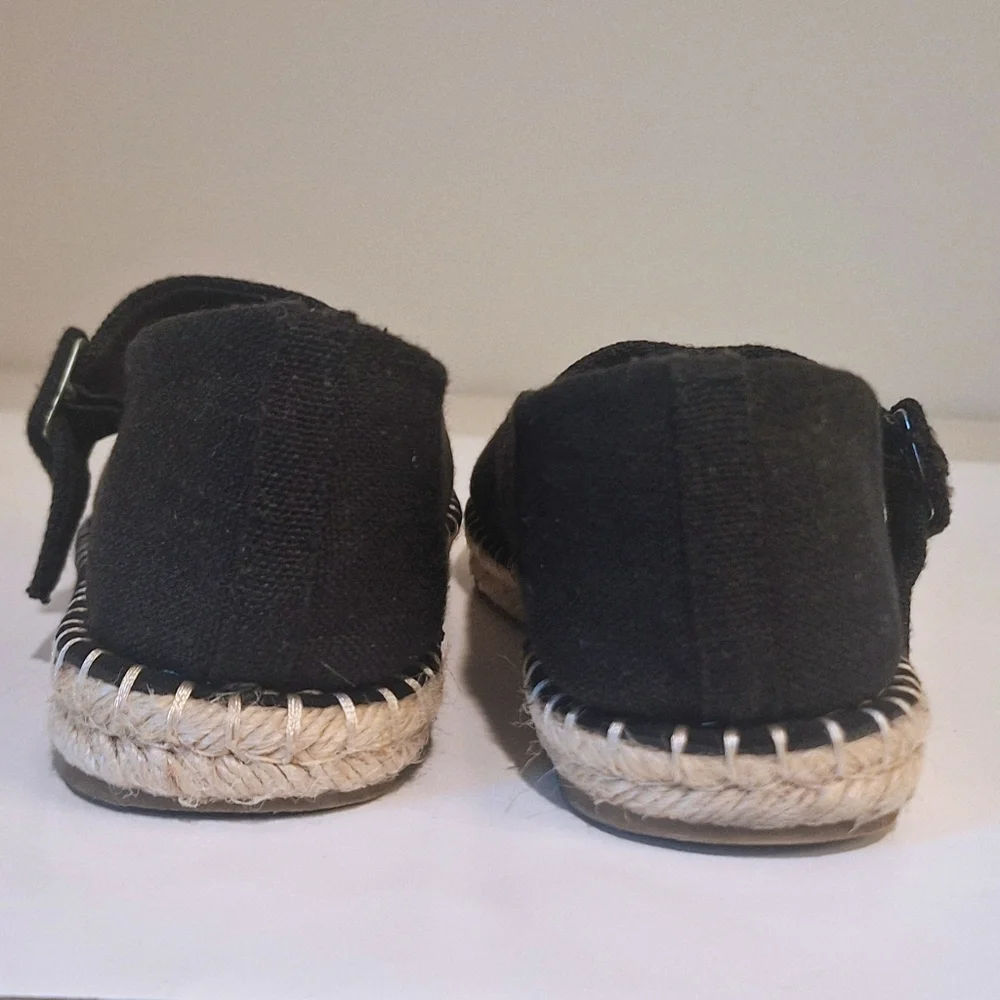 Haute Hippie Cecily Mary Jane Espadrille Shoes Black Canvas Sz 8.5 Boho Festival